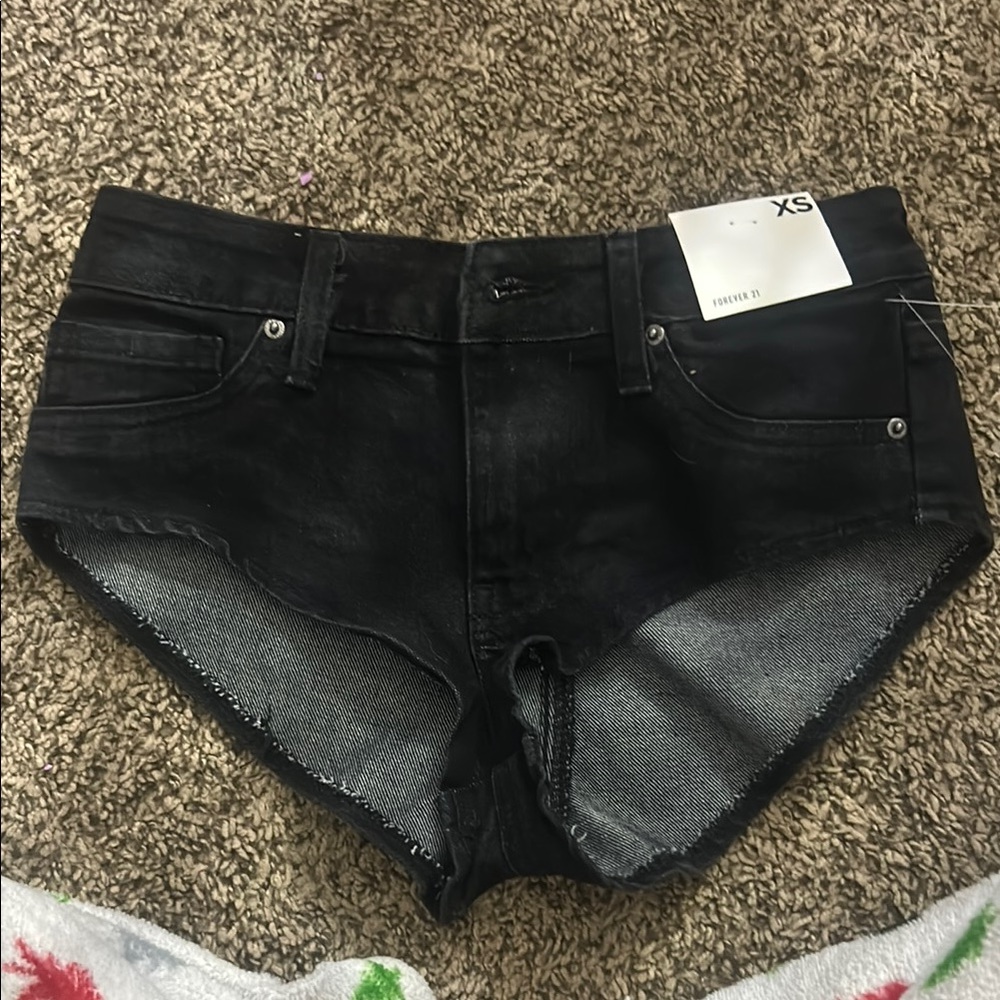 Forever 21 Black Denim Women Short Shorts